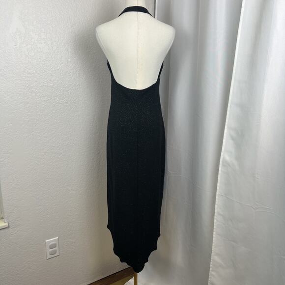 VTG City Triangles Dress Womens Large Glitter Babydoll Halter Hi Low Y2K Fairy - Picture 6 of 12